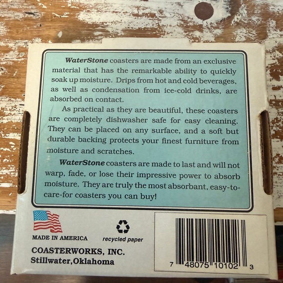 Vintage WaterStone Moisture Absorbent Coasters – Set of 6 (3 Packs, New in Box) - Picture 2 of 4